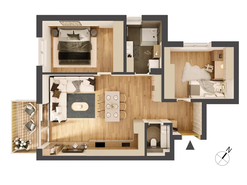 Hochwertige 3-Zimmer Neubauwohnung mit Balkon HW14
