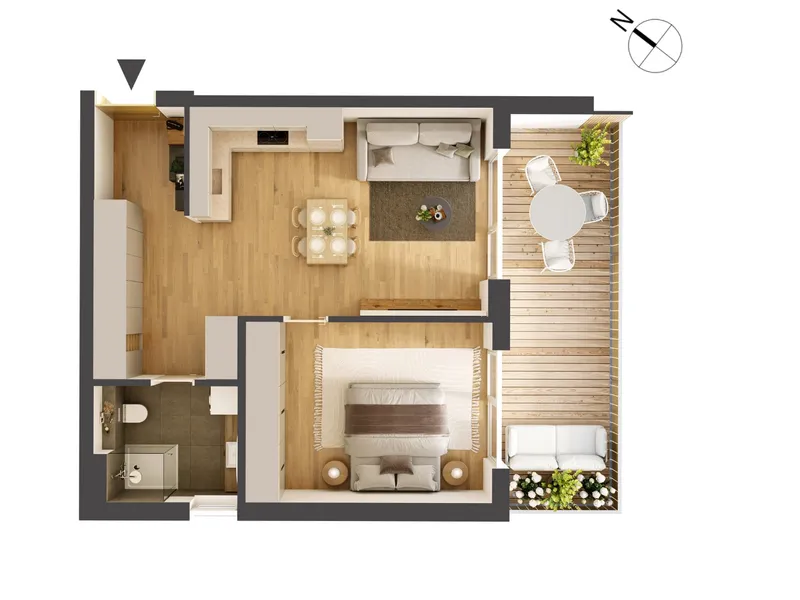 Hochwertige 2-Zimmer Neubauwohnung mit Balkon IW10