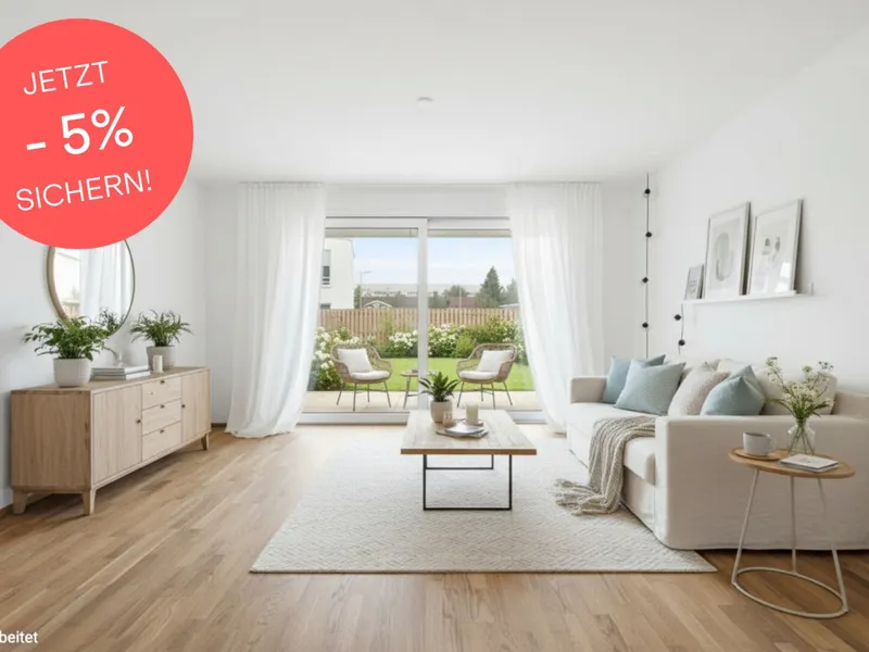 Jetzt 352.000,- statt 371.000,-! Für die kleine Familie der perfekte Ort: 3-Zimmer-Gartenwohnung mit über 70 m² Außenfläche | Süd-West-Ausrichtung
