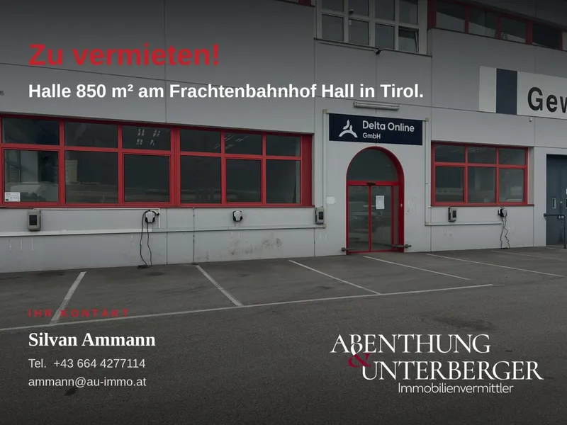 Große Industriehalle 850m² in Hall in Tirol – ideale Gewerbefläche zu mieten!