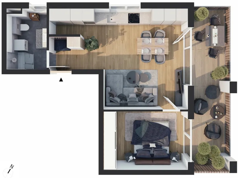 Hochwertige 2-Zimmer Neubau-Wohnung mit Balkon EW05