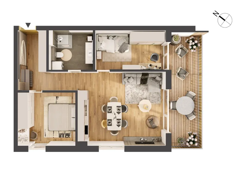 Hochwertige 3-Zimmer Neubauwohnung mit Balkon HW04