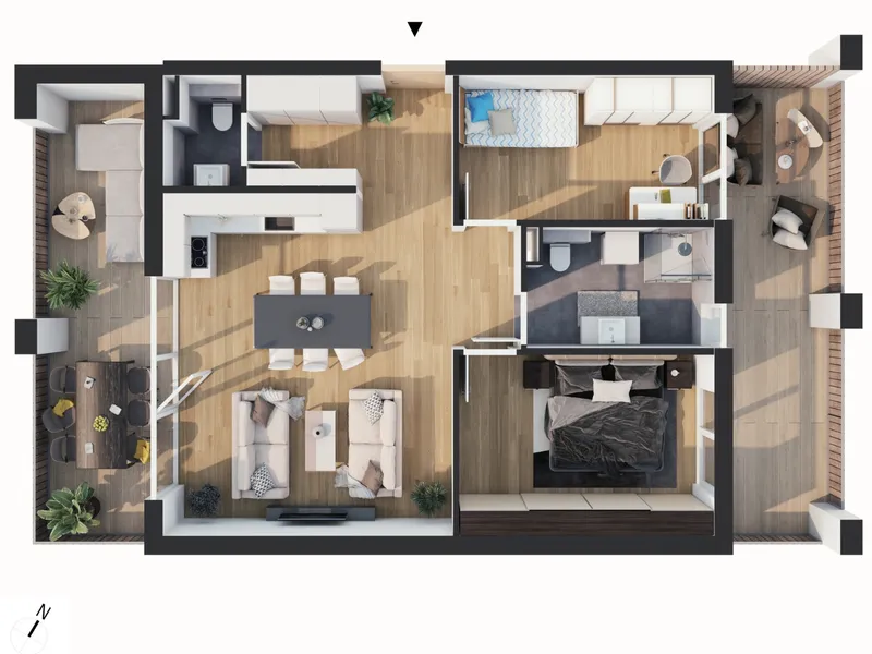 Hochwertige 3-Zimmer Neubau-Wohnung mit Balkon EW06
