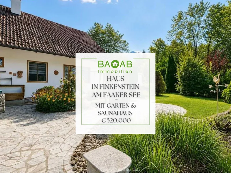 Haus in Finkenstein am Faaker See mit Garten & Saunahaus – € 520.000