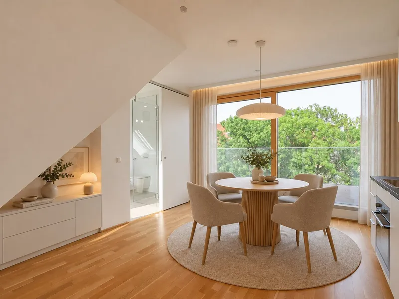 Sandleiten 64 - Anlegerwohnungen | Klimatisierte 2-Zimmer-Dachgeschosswohnung mit Terrasse in Hofruhelage
