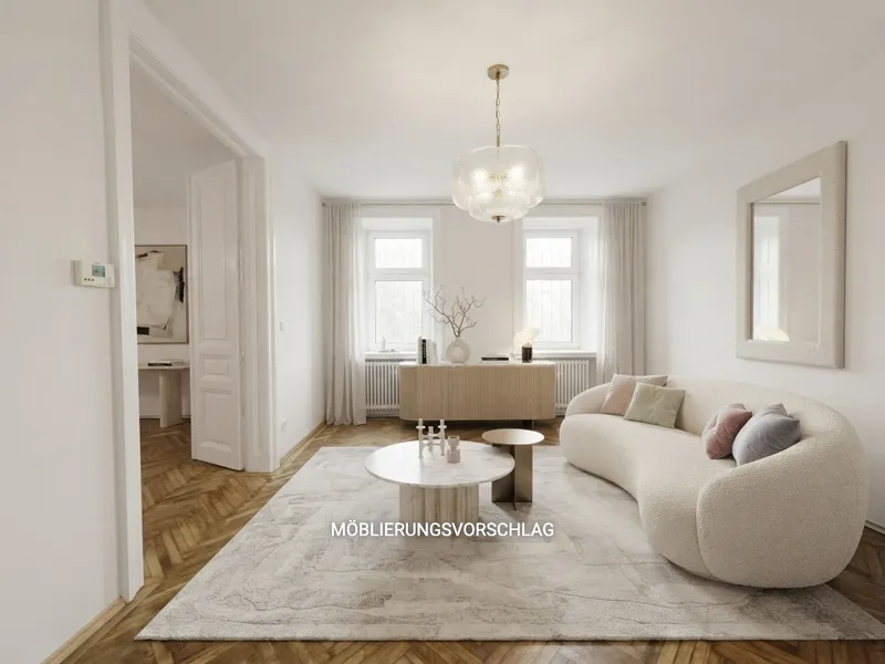 ALTBAU MIT 14 m² TERRASSE | FISCHGRÄTPARKETT & FLÜGELTÜREN | NÄHE STERNWARTEPARK