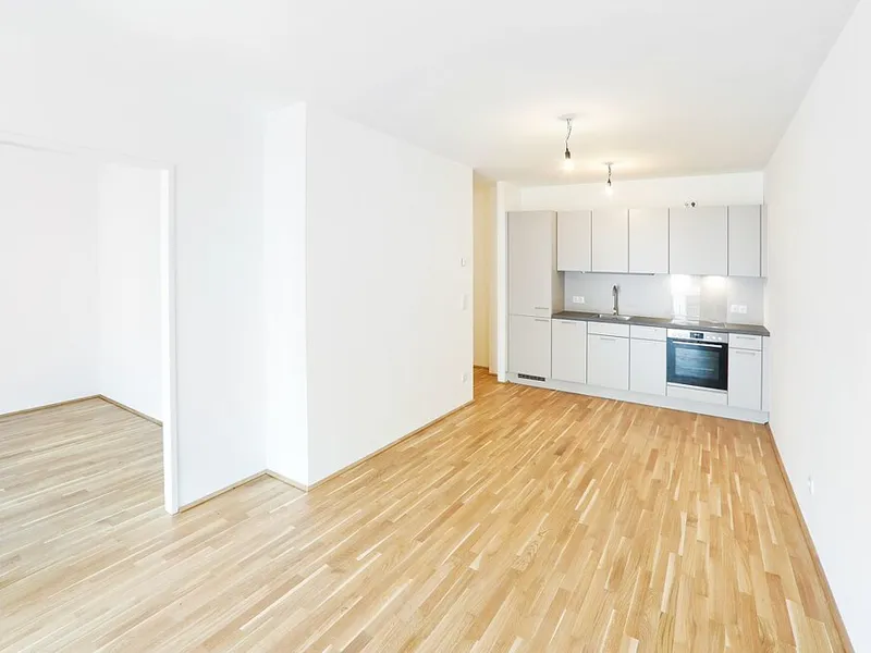 ab Jänner 2027: GEKÜHLTE ESTLICHE GROSSE 2 ZIMMER NEUBAUWOHNUNG MIT FREIFLÄCHE in den INNENHOF