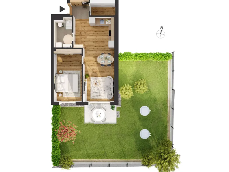 Hochwertige 2-Zimmer Neubau-Gartenwohnung (W04)