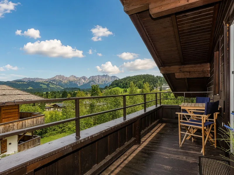 Dachgeschosswohnung an der Skipiste mit Kaiserblick