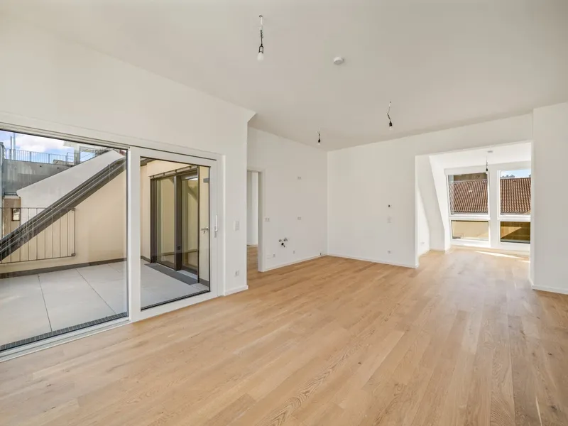 Traumhafte 2- Zimmer im Dachgeschoss mit großer Terrasse am Dach!
