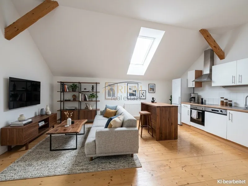 Helle drei Zimmer - Dachgeschosswohnung mit Charme & Weitblick in Wiener Neustadt.