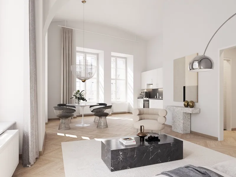 Ab Dezember: Imposante 4-Zimmer-Wohnung mit innenhofseitiger Terrasse in den POSTHÖFE - Über den Dächern von Wien: Ein Leben ohne Kompromisse