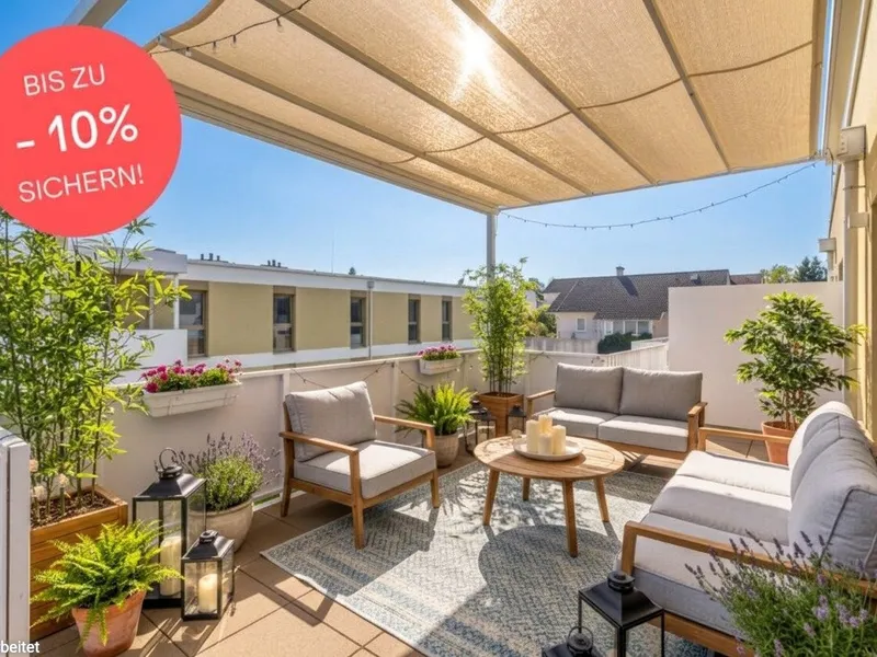 BIS ZU -10% PREISNACHLASS! Nach Süden ausgerichtete 3-Zimmer-Wohnung mit Rundum-Dachterrasse | Weitblick | Provisionsfrei