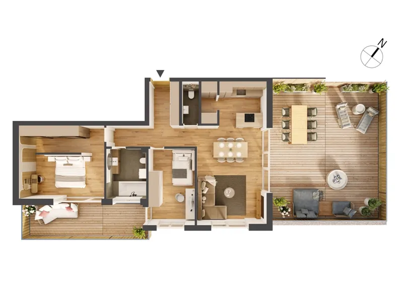 Hochwertige 3-Zimmer Penthousewohnung mit Terrasse HW21