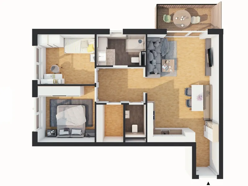 Hochwertige 3-Zimmer Neubau-Wohnung mit Balkon (W12)