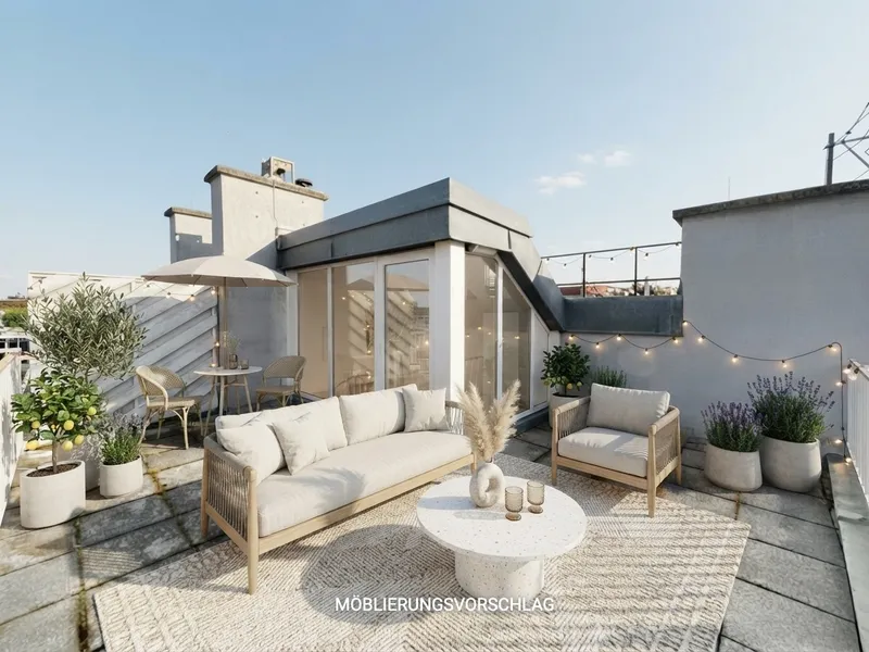 NÄHE TÜRKENSCHANZPARK: Wohnen über den Dächern von Währing – Dachterrasse mit Fernblick