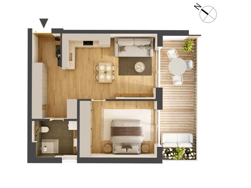 Hochwertige 2-Zimmer Neubauwohnung mit Balkon HW10